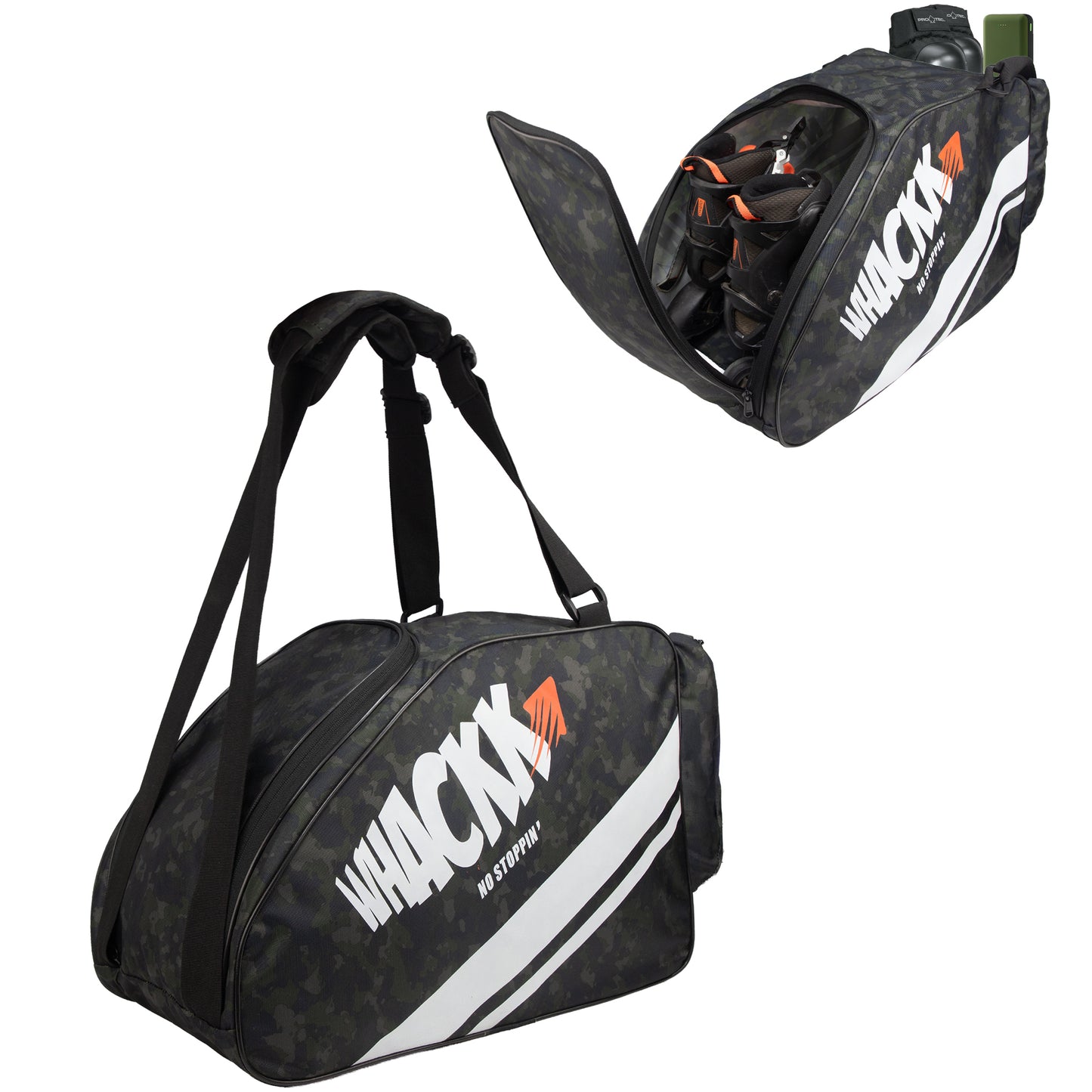 Steezy Skating Bag – Large Compartment for Skates, Helmet, Pads, Gloves, Clothes & Accessories, Convertible Shoulder & Backpack, Water-Resistant