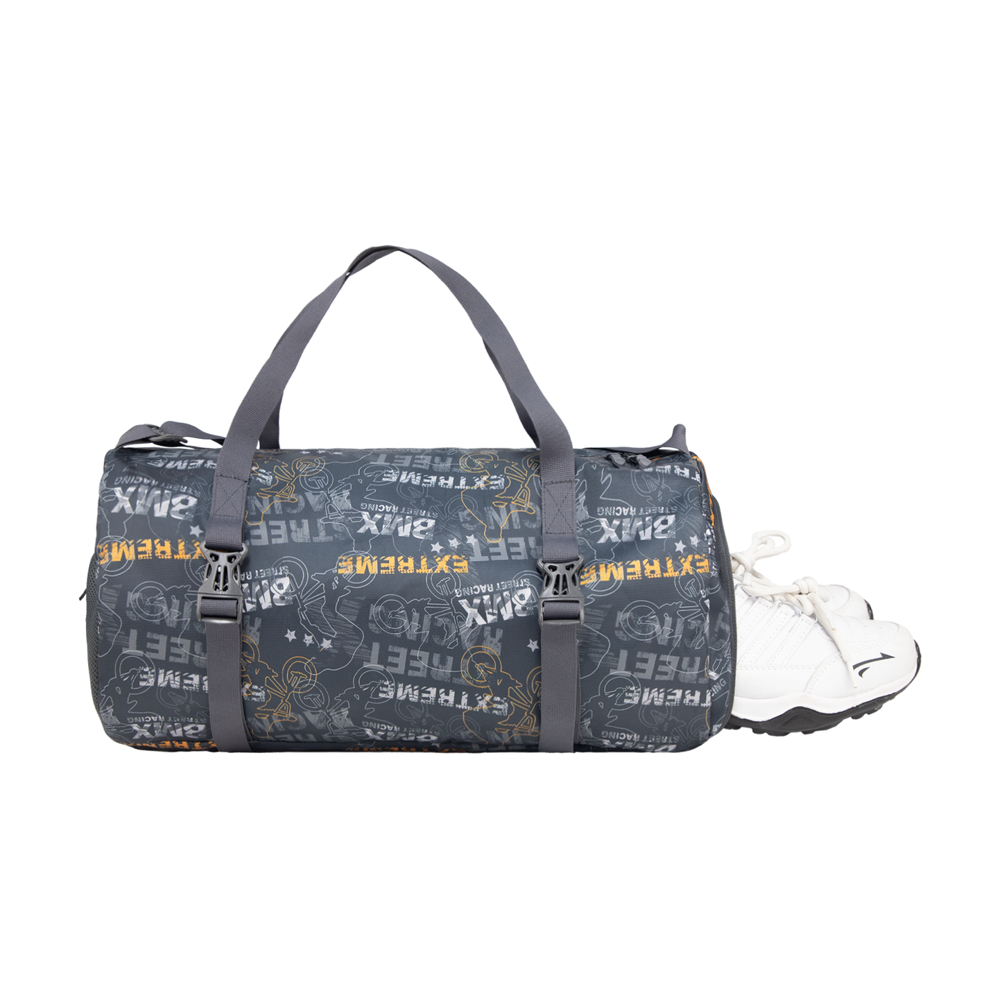WHACKK 31L Xtreme Black Duffle Gym Bag with Carry Handle|1 Main Compartment, Shoe Compartment, Adjustable Mat Holder, Quick-Access & Bottle Pocket|Lightweight & Water-Resistant Bag for Men & Women