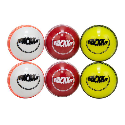 Whackk Windballs set of 6 PVC T-20 Soft Cricket Balls (Multi-Colour)