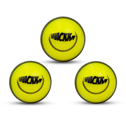 Whackk Windballs set of 3 PVC T-20 Soft Cricket Balls (Yellow Colour)