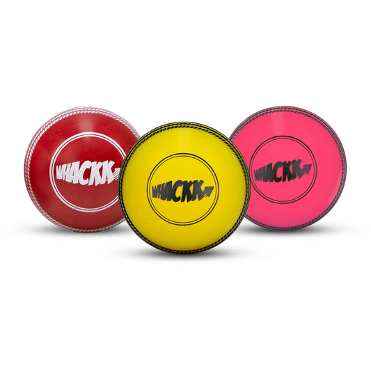 WHACKK Wind Balls Set of 3 Multi-Colour | T-20 Synthetic Practice Cricket Balls | Swing Balls for Match, Training, Indoor, Outdoor & Street Cricket