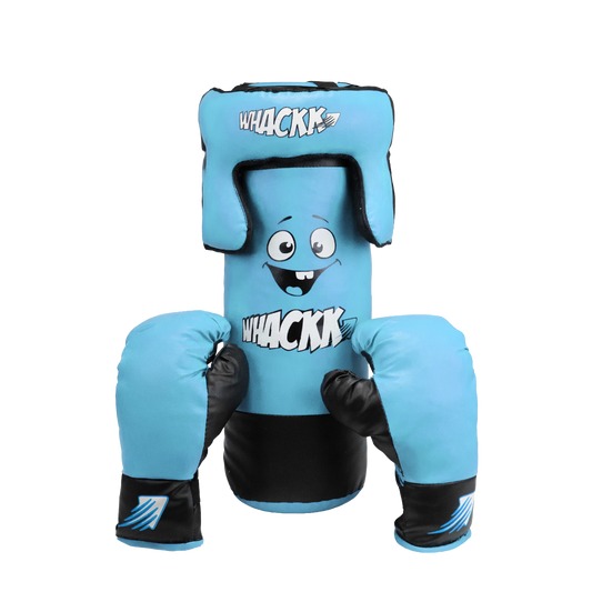 WHACKK Junior Boxing Kit Light Blue| Boxing Set for Kids & Beginners | Lightweight Training Kit for Home Practice, Fitness & Self-Defence, Boys & Girls