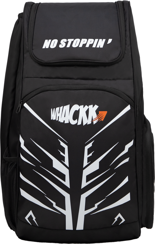 WHACKK Blair 70L Cricket Bag Black| Full Size Kit Bag with Spacious Storage| Bat Pocket, Shoe & Helmet Compartment| Bottle Holder| Utility Pockets| Padded Back & Hip Belt