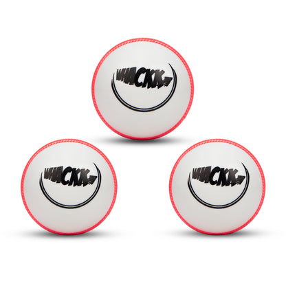 Whackk Windballs set of 3 PVC T-20 Soft Cricket Balls (White Colour)