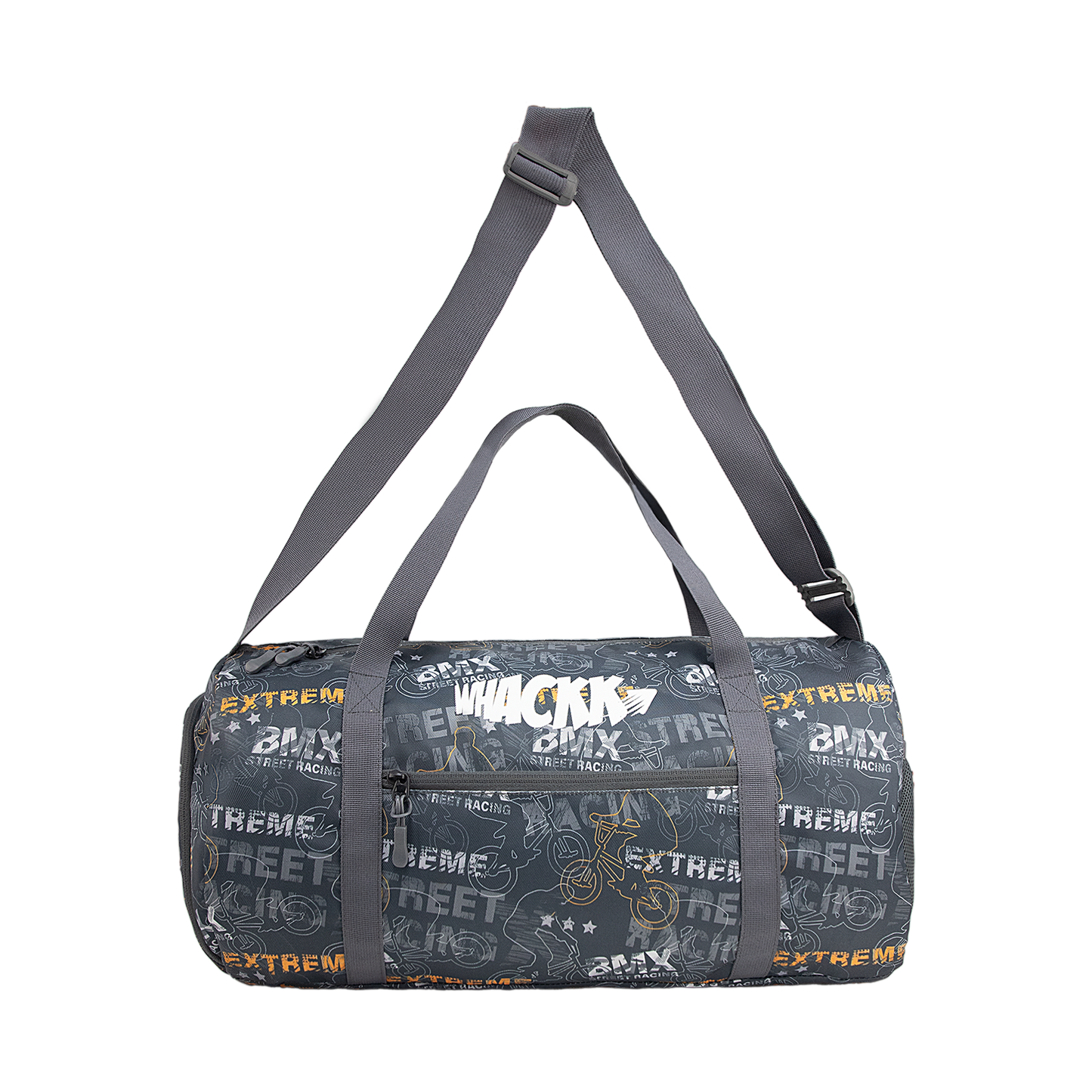 WHACKK 31L Xtreme Black Duffle Gym Bag with Carry Handle|1 Main Compartment, Shoe Compartment, Adjustable Mat Holder, Quick-Access & Bottle Pocket|Lightweight & Water-Resistant Bag for Men & Women