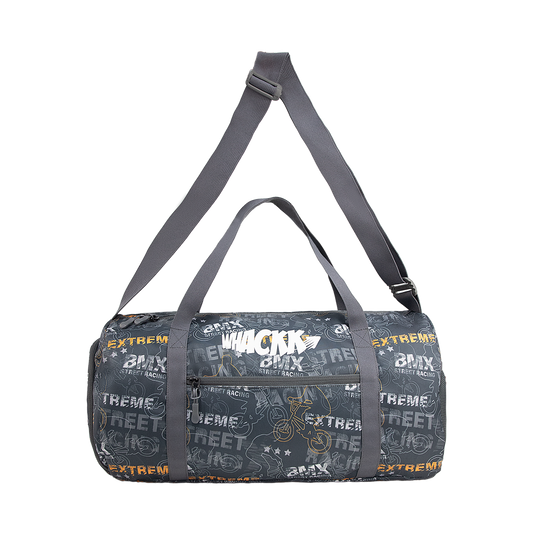 WHACKK 31L Xtreme Black Duffle Gym Bag with Carry Handle|1 Main Compartment, Shoe Compartment, Adjustable Mat Holder, Quick-Access & Bottle Pocket|Lightweight & Water-Resistant Bag for Men & Women