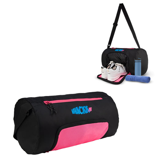 Track Pink 31L |Gym Bags |Fitness Bag|Sports Duffle|Multipurpose Carry Bag |Travel Duffel Bag|Adjustable Strap|Air Ventilated pocket for shoes|Unisex|Lightweight|Sports Kit|Kitbag