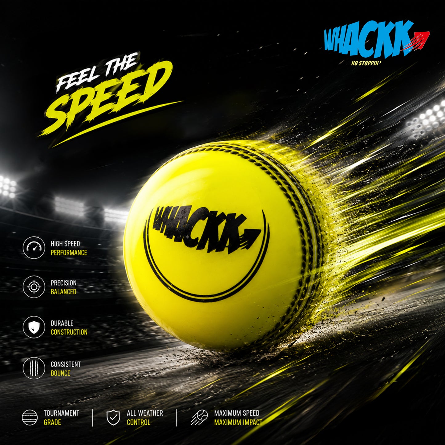 Whackk Windballs set of 3 PVC T-20 Soft Cricket Balls (Yellow Colour)