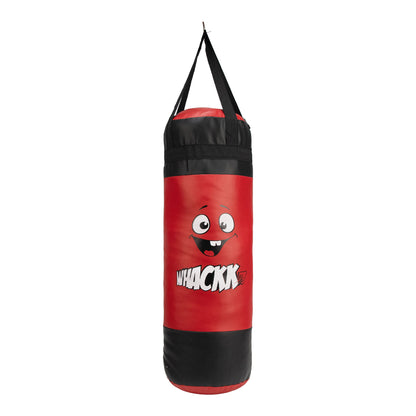 Whackk Red Junior Kids Boxing Kit with Filled Punching Bag, Gloves and Headgear Bounce-Back |Training Bag for Boys & Girls