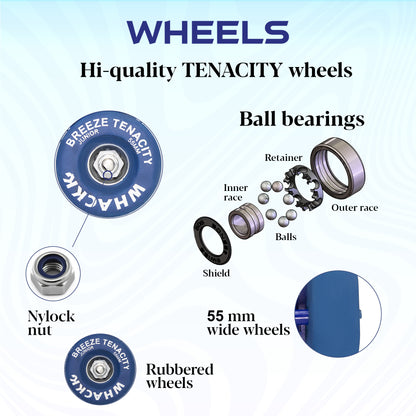 WHACKK Breeze Junior Roller Skates for Kids 3-6 Years |Adjustable Quad Skates | Strong Metal Frame |55 mm Rubber Wheels |Smooth Ball Bearings |Secure Buckles & Lace System