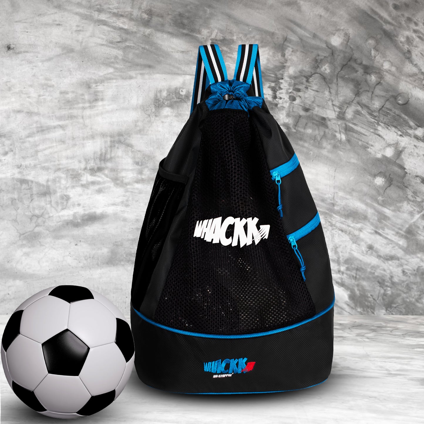 Goal Black Blue Soccer |Equipment Bag|Basketball Volleyball Throwball Drawstring Backpack |Shoes Mobile Bottle Holder Pocket|Sports Men Boys Bag |Dori
