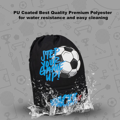 Blitz Black Soccer|Football Equipment Bags|Basketball Volleyball Throwball Drawstring Backpack Bags|Shoes Mobile Bottle Holder Pocket|Sports Men Boys Bag|Dori Backpack |Gym Bag|Kitbag Kit Bag