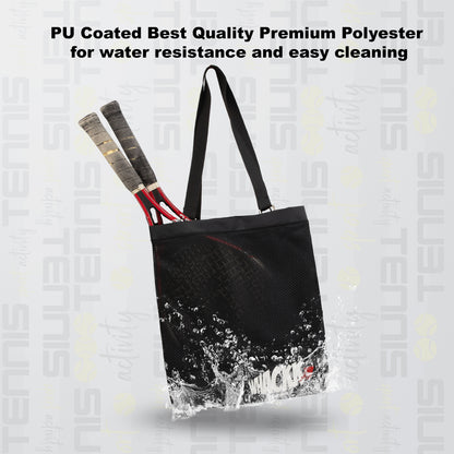 Borg Black 23L Tennis Badminton Squash Shoulder Bag/Sep Shoe Pocket/Bottle Holder/Organiser
