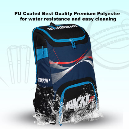 Bradman Blue Navy Cricket Kitbag for Youth |Player Edition 2 Bat Pocket Shoe Pocket |Big Main Comp Fit 15.5 inch Leg Pad |Bottle Holders |Easy Access Pocket
