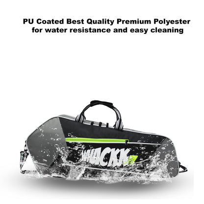 Break Point Black Grey Unisex Lightweight Stylish Tennis Badminton Squash Shuttle Equipment Kit Bag Cover | Water Bottle & Mobile Pocket |Rackets Tennis-4 Squash-4 Badminton-8