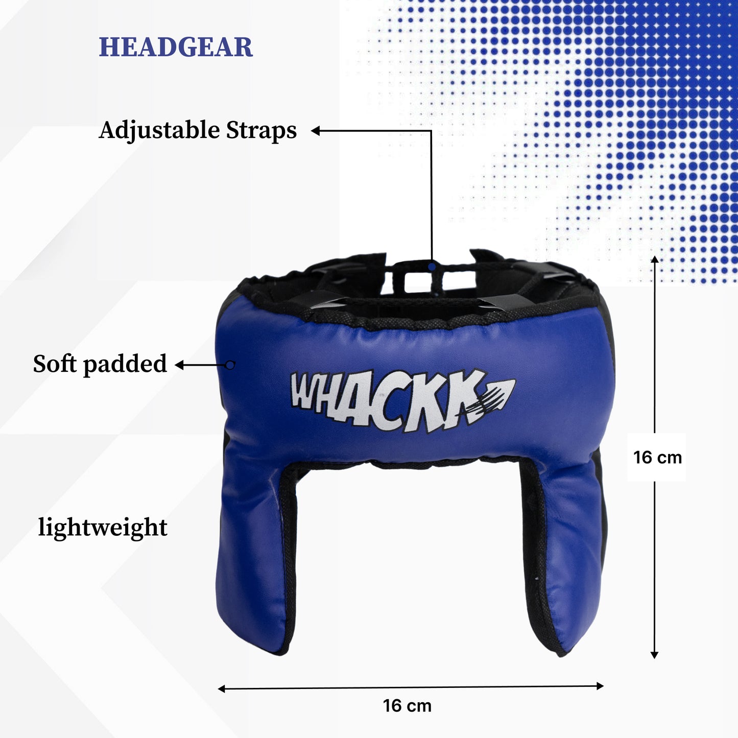 Whackk Blue Junior Kids Boxing Kit with Filled Punching Bag, Gloves and Headgear Bounce-Back |Training Bag for Boys & Girls