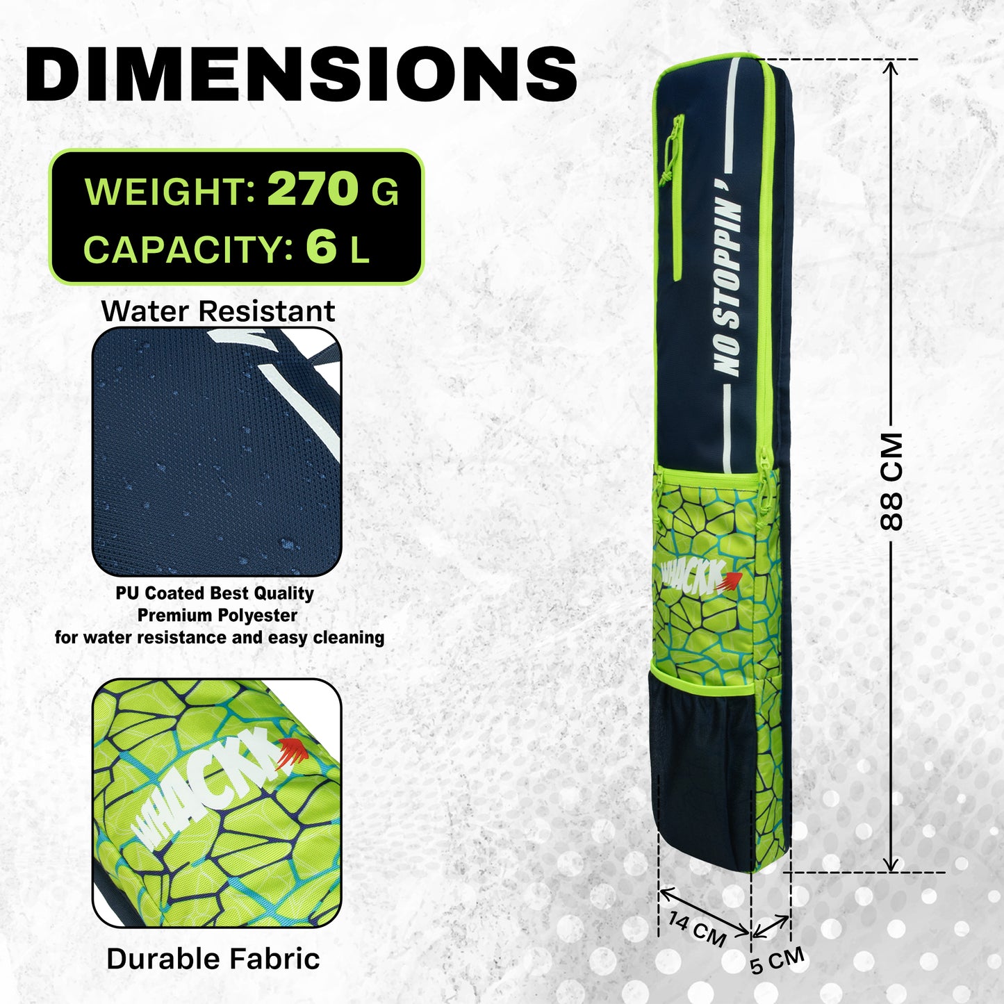 Hayden R39 Cricket Bat Cover Polyester Material, Premium Full Size Cover for Wooden and Plastic Bats with Heavy Duty Stitched Strap