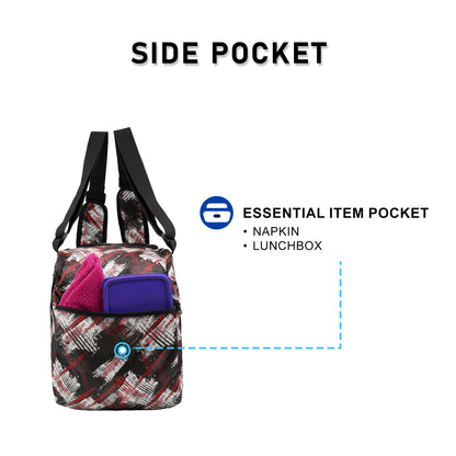 WHACKK Steezy 33L Printed Skating Bag Red | Water-Resistant Skate Backpack & Shoulder Bag with Helmet Pocket | Padded Roller Skate Bag for Kids & Adults