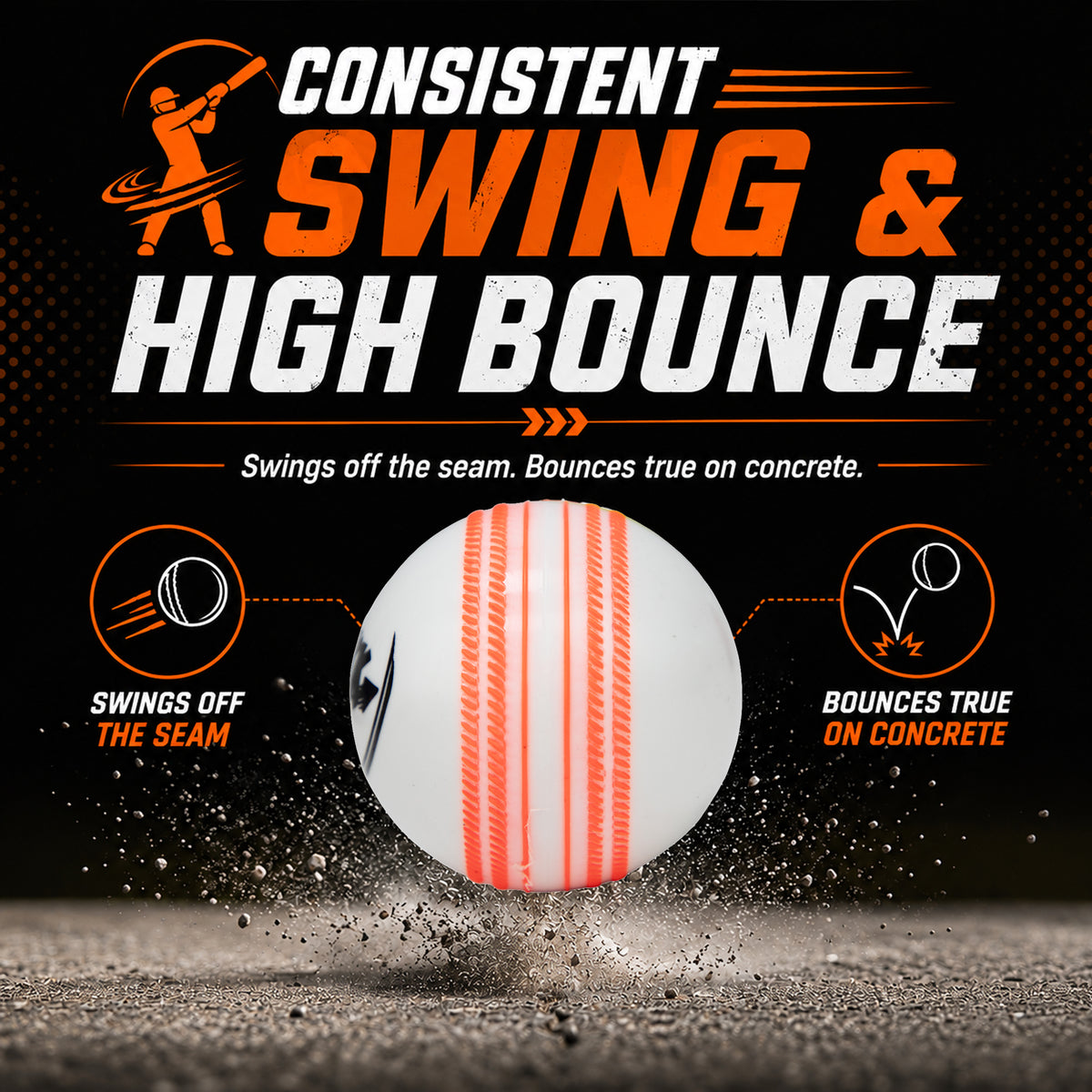 WHACKK I10 T-20 Wind Ball 72MM 120GMS White Premium Color 6 | Synthetic Practice Cricket Balls | Swing Balls for Match, Training, Indoor, Outdoor & Street Cricket