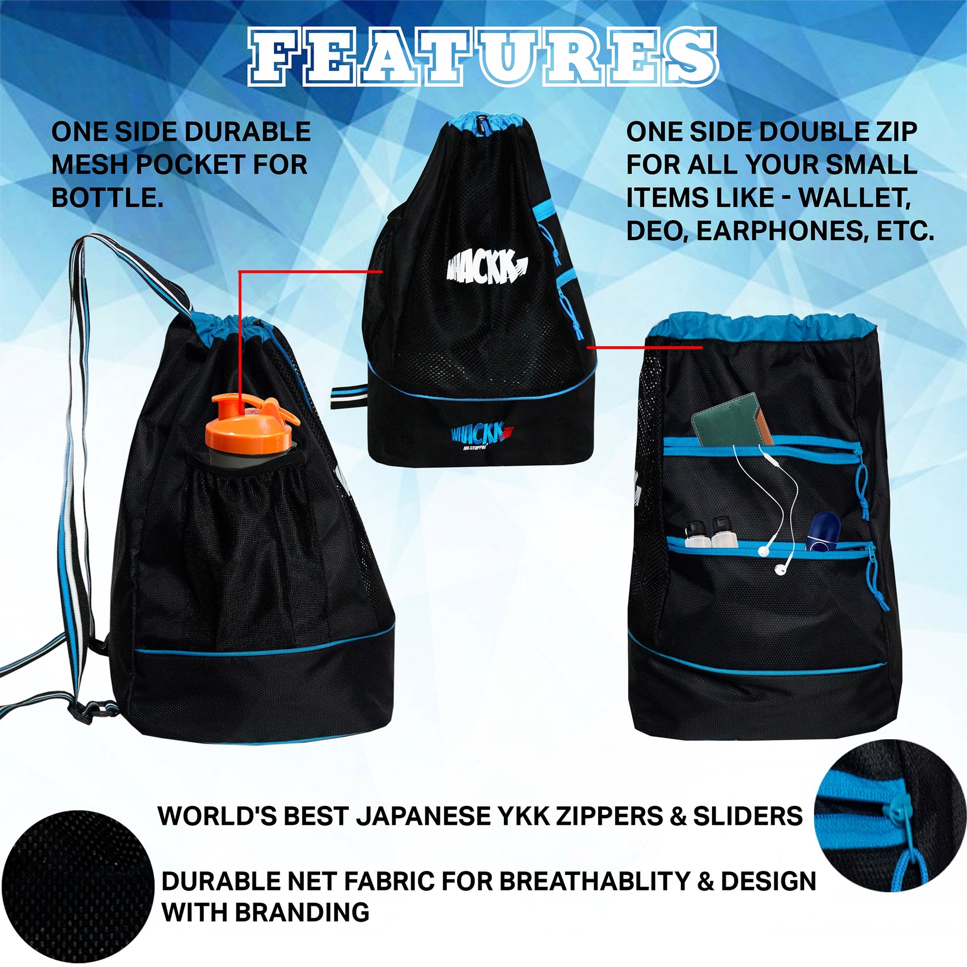 Goal Black Blue Soccer |Equipment Bag|Basketball Volleyball