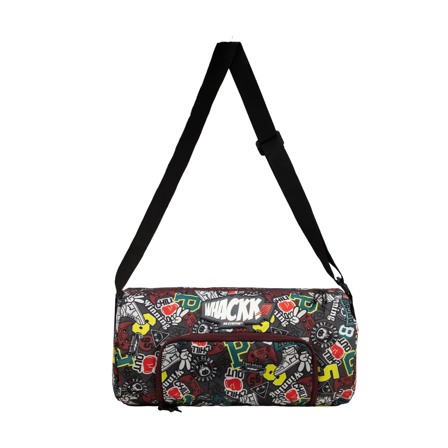 WHACKK Track printed Rugby Gym Bag|Fitness Bag|Sports Duffle|Multipurpose Bag |Travel Duffel Bag|Adjustable Strap|Unisex|Sports Kit Bag