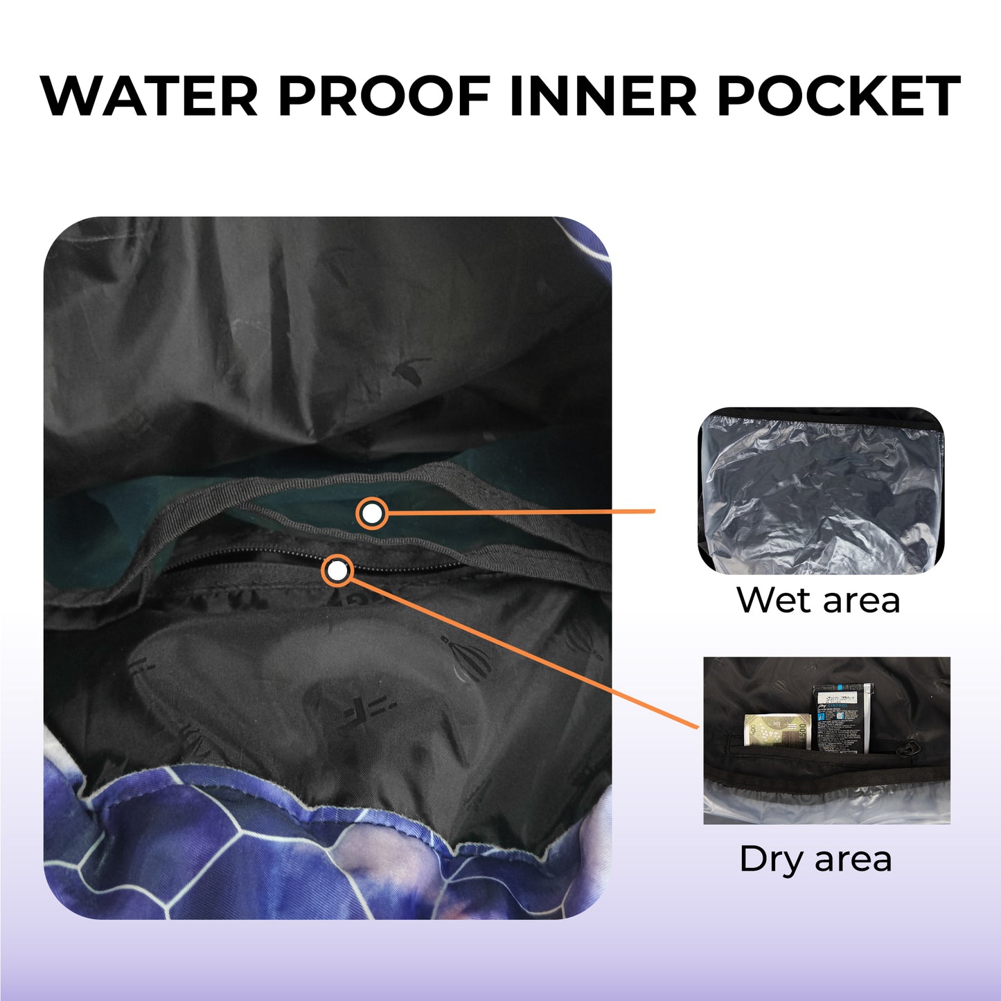WHACKK Circuit Purple 20L Drawstring Bag | Waterproof Swimming Football Basketball & Sports Backpack | Separate Ball/Shoe Compartment | Wet Pocket | Dual Bottle Holders | Utility Pockets