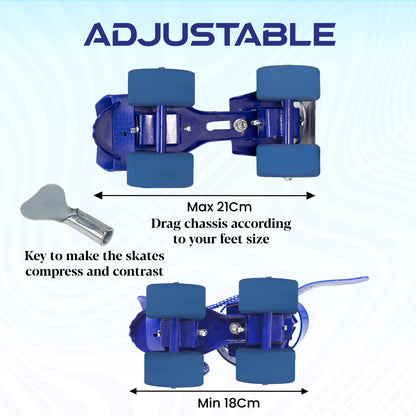 WHACKK Breeze Junior Roller Skates for Kids 3-6 Years |Adjustable Quad Skates | Strong Metal Frame |55 mm Rubber Wheels |Smooth Ball Bearings |Secure Buckles & Lace System