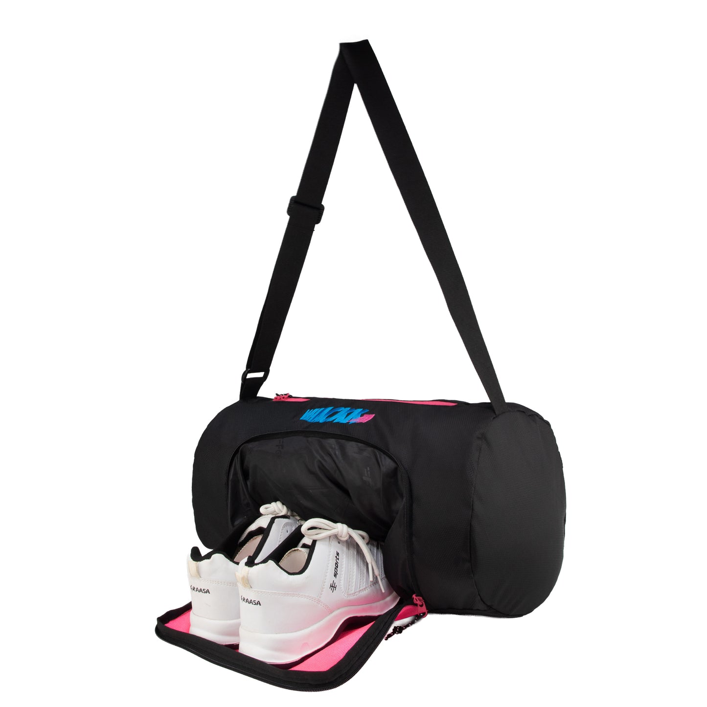 Track Pink 31L |Gym Bags |Fitness Bag|Sports Duffle|Multipurpose Carry Bag |Travel Duffel Bag|Adjustable Strap|Air Ventilated pocket for shoes|Unisex|Lightweight|Sports Kit|Kitbag