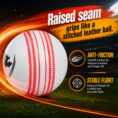 WHACKK I10 T-20 Wind Ball 72MM 120GMS White Premium Color 6 | Synthetic Practice Cricket Balls | Swing Balls for Match, Training, Indoor, Outdoor & Street Cricket