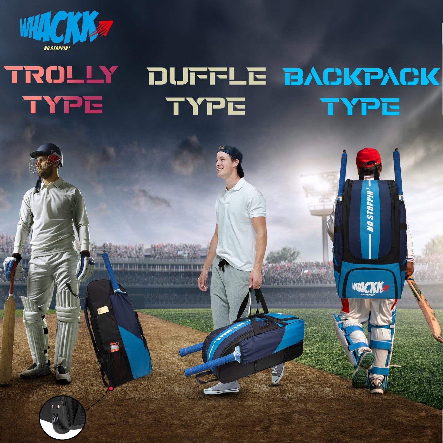 Gayle Aqua Blue Backpack Duffle Trolley Wheelie Polyester Cricket Kit Bag Adult Size 2 Bat Pocket Shoe/Helmet Pkt Main Compartment 18" Leg Pad 2 Bottle Holder Player Edition