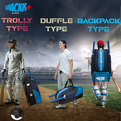 Gayle Aqua Blue Backpack Duffle Trolley Wheelie Polyester Cricket Kit Bag Adult Size 2 Bat Pocket Shoe/Helmet Pkt Main Compartment 18" Leg Pad 2 Bottle Holder Player Edition