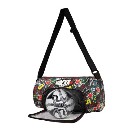WHACKK Track printed Rugby Gym Bag|Fitness Bag|Sports Duffle|Multipurpose Bag |Travel Duffel Bag|Adjustable Strap|Unisex|Sports Kit Bag