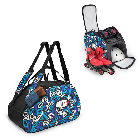 WHACKK Spin 38L Skating Backpack | 3-Way Carry Duffle & Shoulder Bag with Helmet Pocket | Padded Skate Bag for Skates, Protective equipment & Accessories