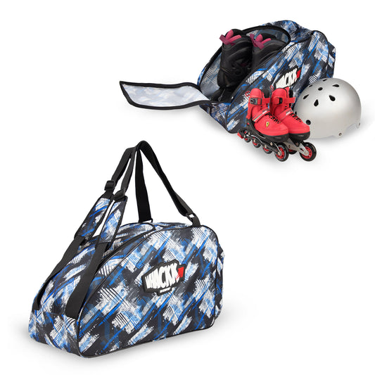 WHACKK Steezy Printed 33L Skating Bag with Helmet Pocket| Water-Resistant Backpack & Shoulder Bag | Spacious Sports Bag for Skates, Helmet & Accessories