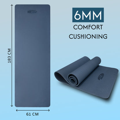 Alignment Yoga Mat in Navy Blue 6mm