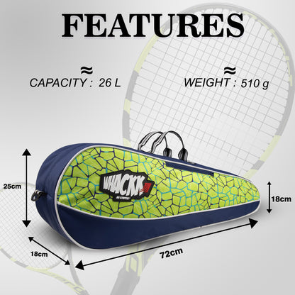 Pro Navy Blue,Green 26L Unisex Lightwieght Tennis Badminton Squash Equipment Bag