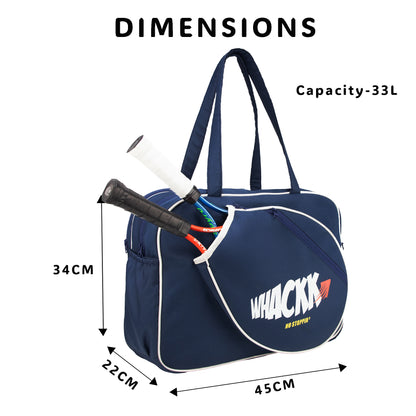 Bagel Navy 33L Racket Sports Bag – Stylish Gym|Racket Holder and Smart Organizer| Travel & Work Bag
