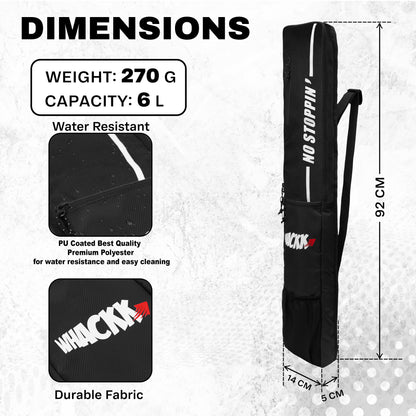 Hayden Black Cricket Bat Cover Polyester Material, Premium Full Size Cover for Wooden and Plastic Bats with Heavy Duty Stitched Strap
