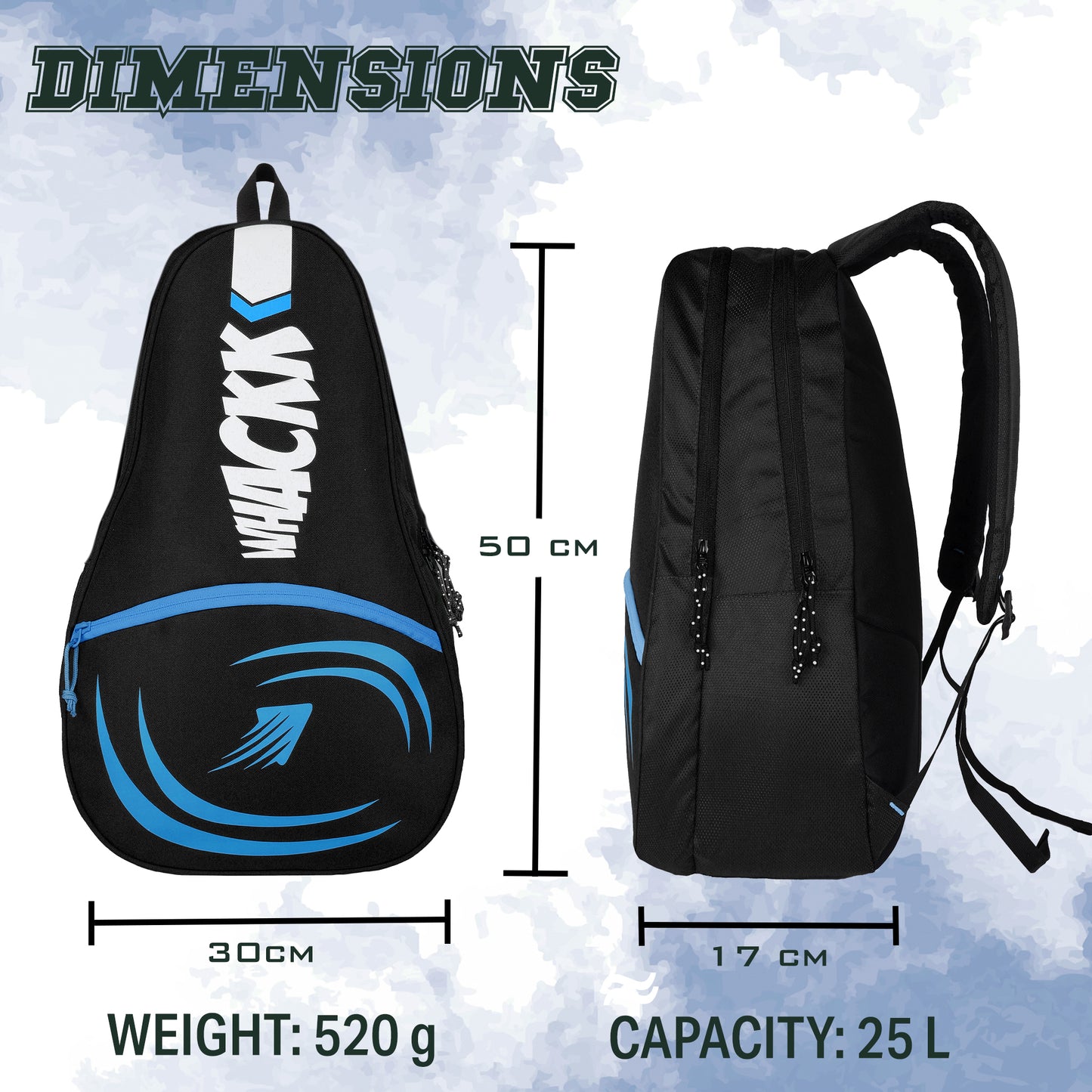 Ace Pickleball Navy Black Badminton Tennis Kit Bag 28L