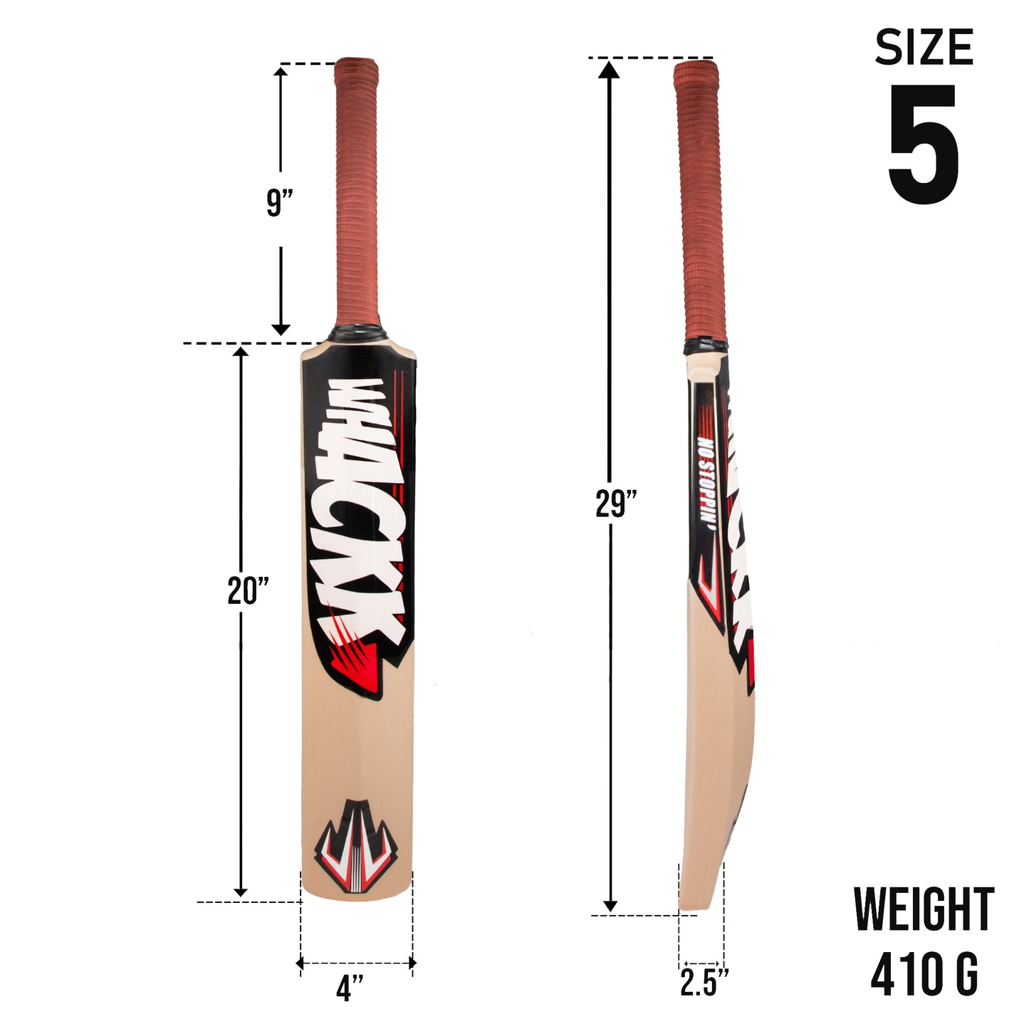 Whackk Bisque Junior Cricket Bat Size 5 | Premium Hard Plastic Fiber Tennis Cricket bat
