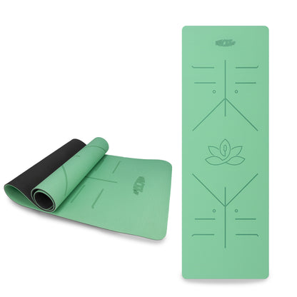 Alignment Yoga Mat in Green–Black 6mm