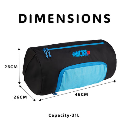 Track Blue 31L |Gym Bags |Fitness Bag|Sports Duffle|Multipurpose Carry Bag |Travel Duffel Bag|Adjustable Strap|Air Ventilated pocket for shoes|Unisex|Lightweight|Sports Kit|Kitbag