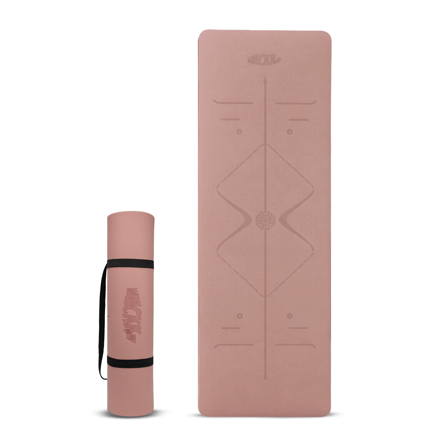 Alignment Yoga Mat in Coral Pink 8mm