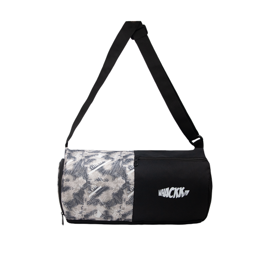 WHACKK 27L Pilates Black Duffle Gym Bag|1 Main Compartment, Front Quick-Access Pocket, Water Bottle Pocket, Shoe Compartment and Adjustable Shoulder Strap|Lightweight for Fitness & Travel