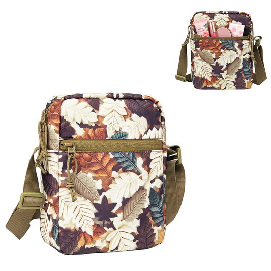 Whackk Freegait Leaves Crossbody Bag | Water Resistance Side Bag, Travel Bag, Office Business Bag, Messenger Bag | Sling Bag for Men and Women Adjustable Strap