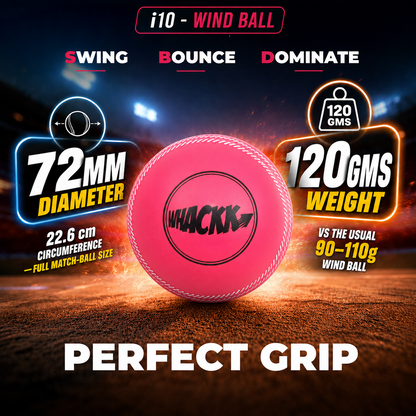 WHACKK Wind Balls Set of 6 Multi-Colour | T-20 Synthetic Practice Cricket Balls | Swing Balls for Match, Training, Indoor, Outdoor & Street Cricket