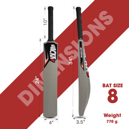 Whackk Size 8 Cricket Bat | Premium Hard Plastic Fiber Tennis Cricket bat