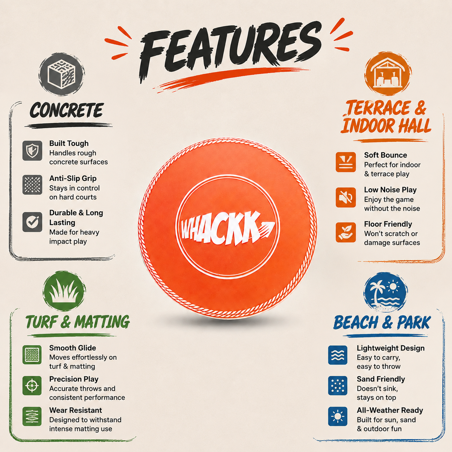 Whackk i10 T-20 Wind Ball 72MM 120GMS | Raised Seam Cricket Ball for Indoor Gully Practice Training