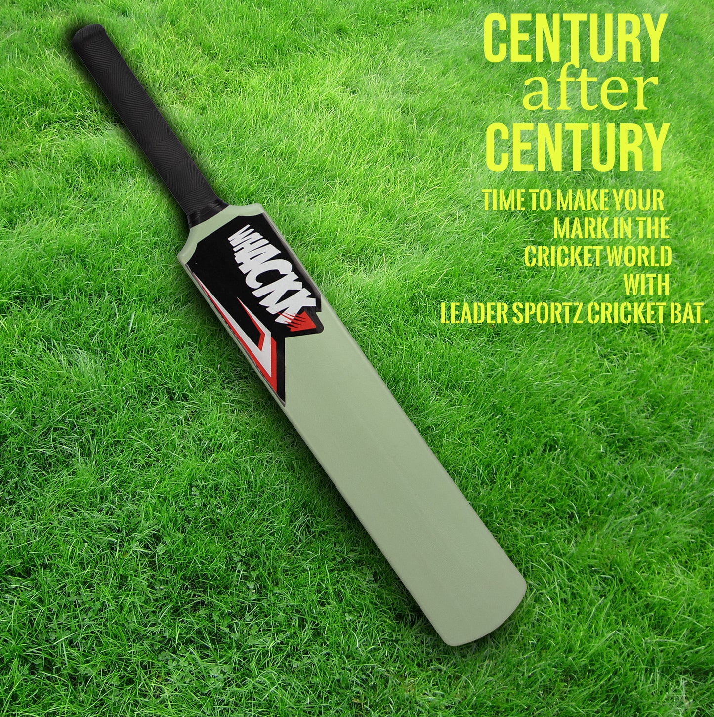 Whackk Cricket Bat Olive Green  Size 5 Premium Hard Plastic Fiber Tennis Cricket bat