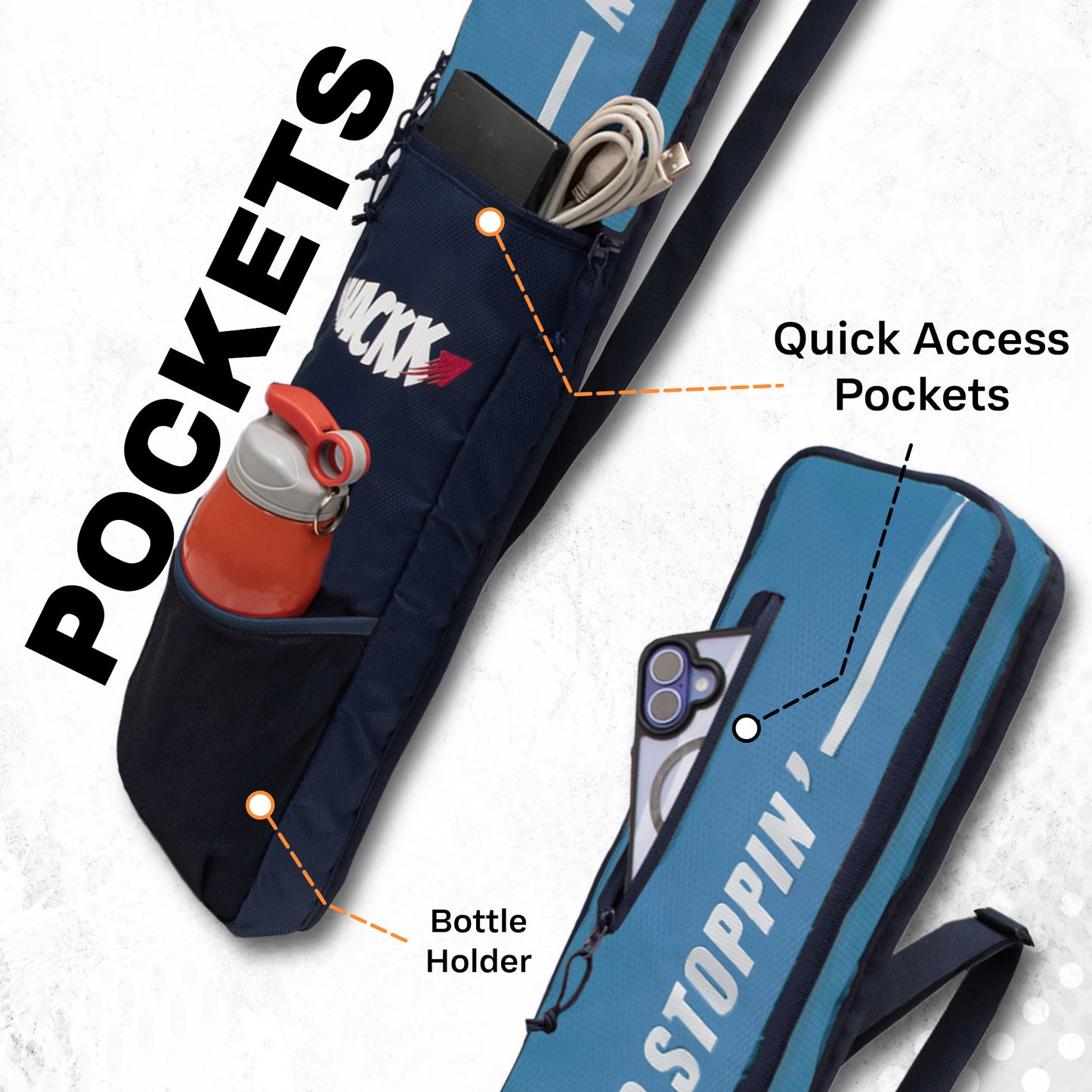 Hayden Blue Cricket Bat Cover Polyester Material, Premium Full Size Cover for Wooden and Plastic Bats with Heavy Duty Stitched Strap